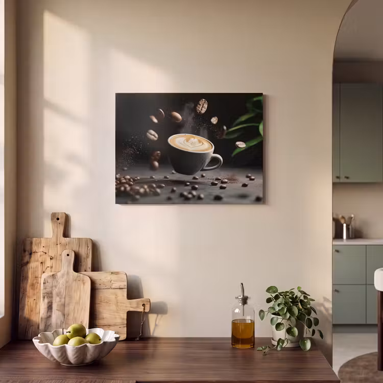 Akoestisch schilderij - Cappuccino - Kop - Bonen - Bruin — 3