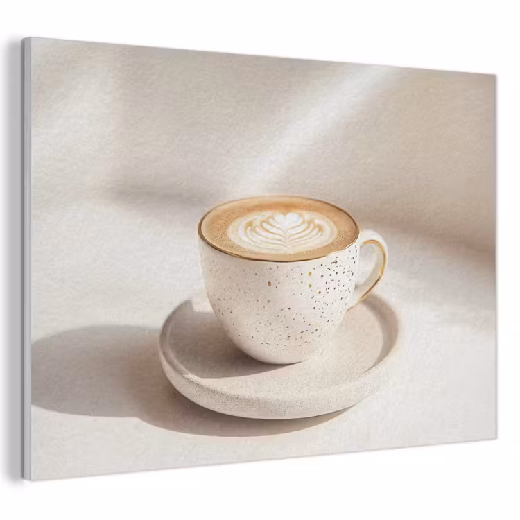 Akoestisch schilderij - Cappuccino - Schuim - Schotel - Beige — 1