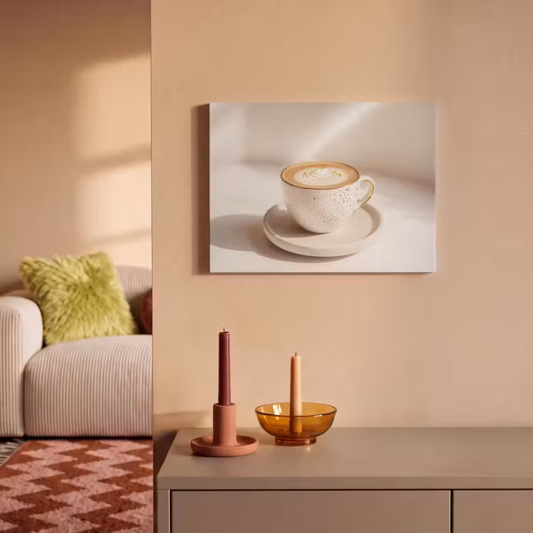 Akoestisch schilderij - Cappuccino - Schuim - Schotel - Beige — 2