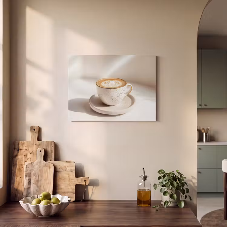 Akoestisch schilderij - Cappuccino - Schuim - Schotel - Beige — 3