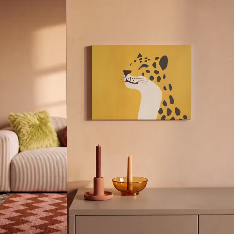 Akoestisch schilderij - Cheetah - Illustratie - Geel — 2