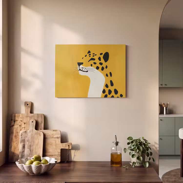 Akoestisch schilderij - Cheetah - Illustratie - Geel — 3