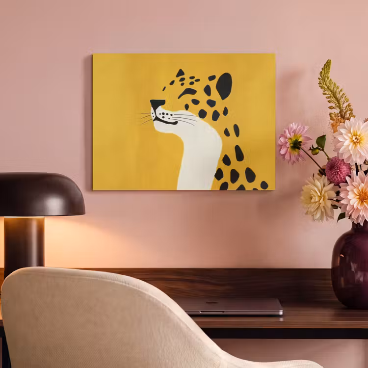 Akoestisch schilderij - Cheetah - Illustratie - Geel — 4