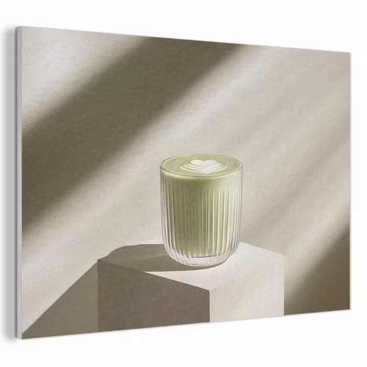Akoestisch schilderij - Matcha - Glas - Groen - Minimalistisch — 1