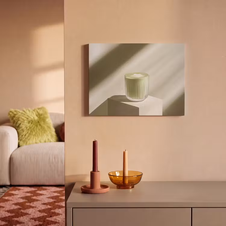 Akoestisch schilderij - Matcha - Glas - Groen - Minimalistisch — 2