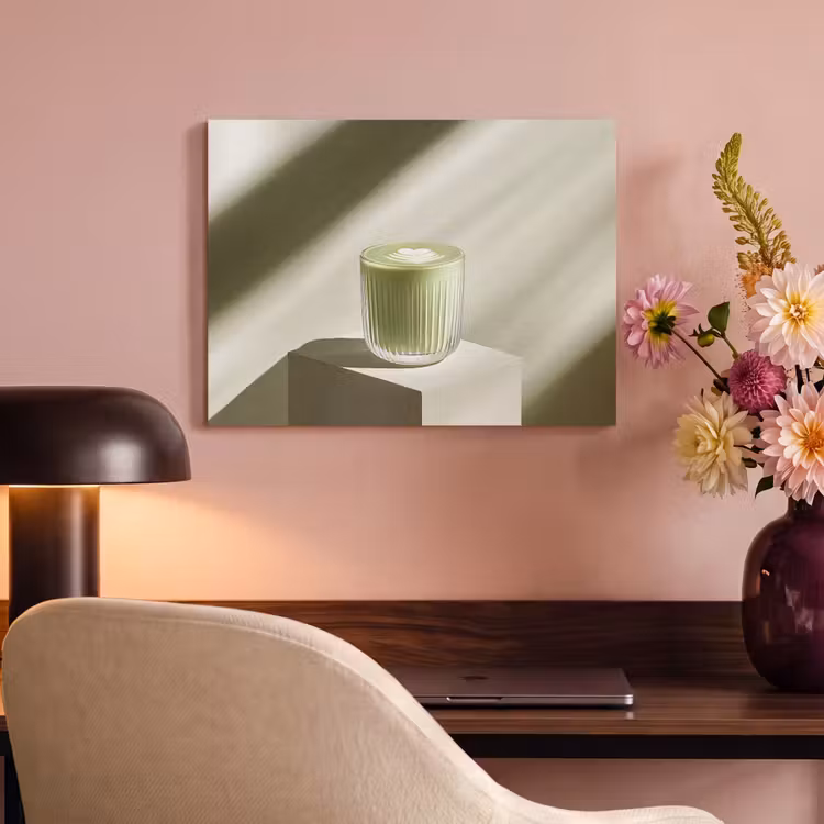 Akoestisch schilderij - Matcha - Glas - Groen - Minimalistisch — 4