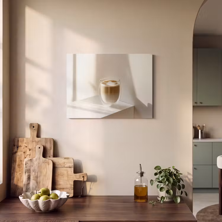 Akoestisch schilderij - Mok - Latte - Minimalistisch - Schaduw — 3