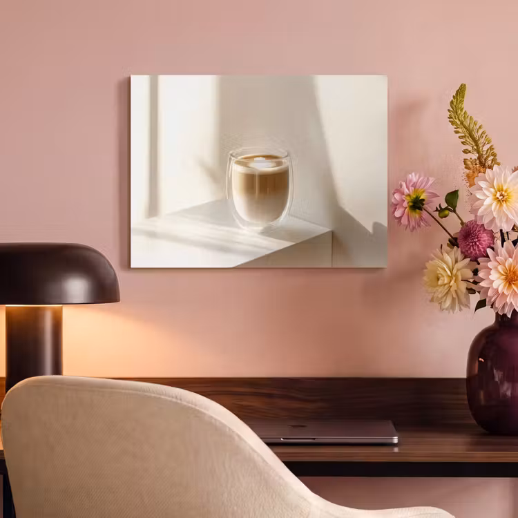 Akoestisch schilderij - Mok - Latte - Minimalistisch - Schaduw — 4