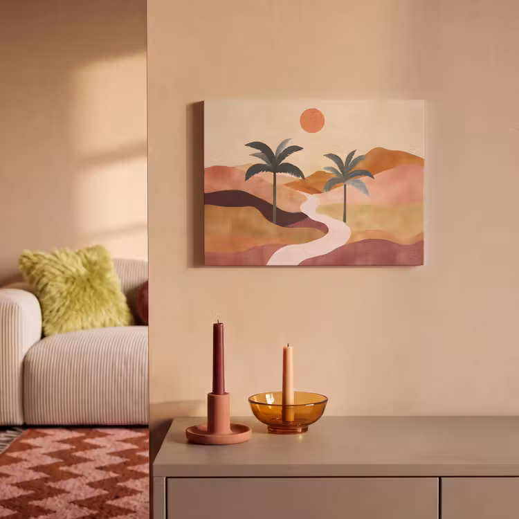 Akoestisch schilderij - Heuvels - Palmbomen - Abstract — 2