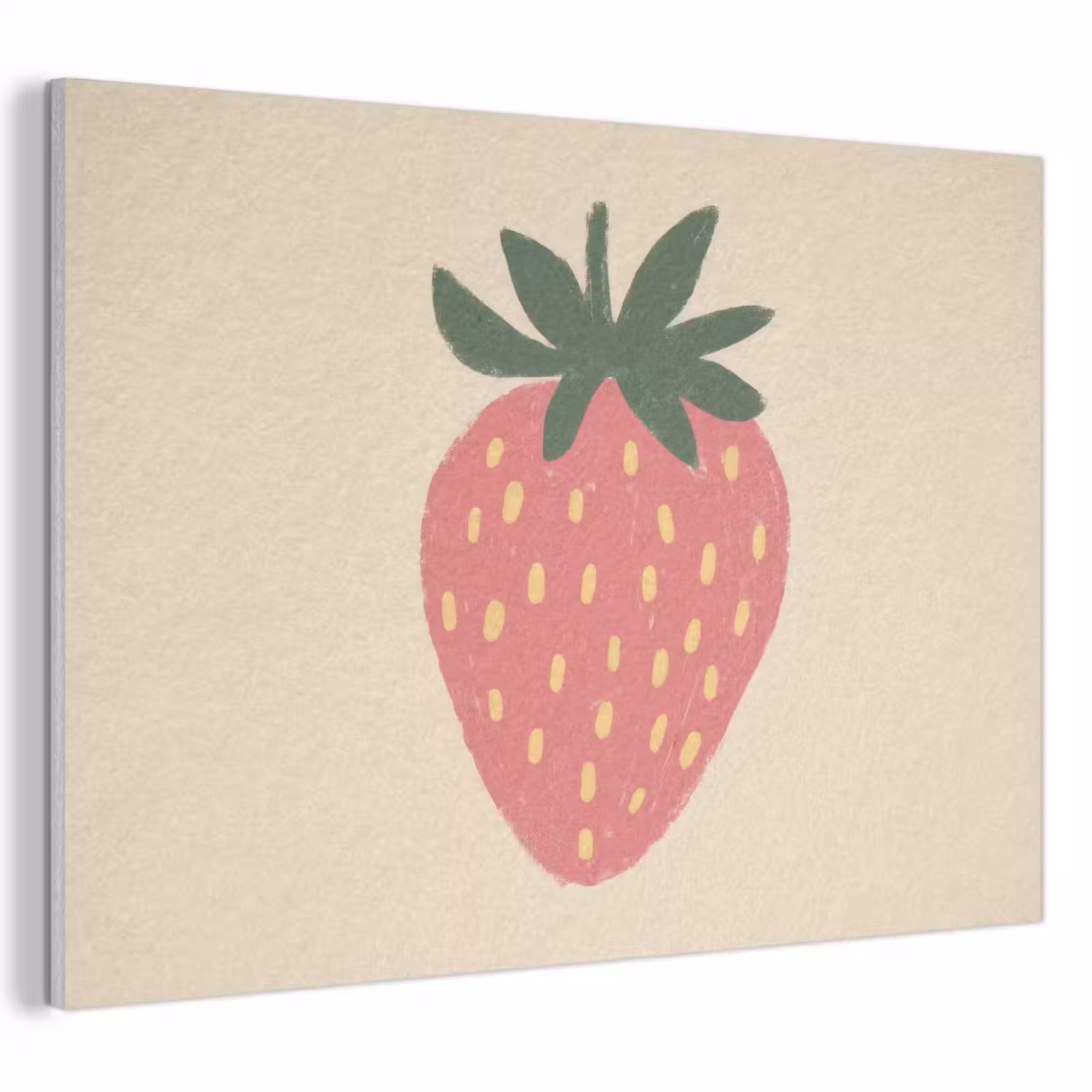 Akoestisch schilderij - Aardbei - Minimalistisch - Rood - Fruit — 1