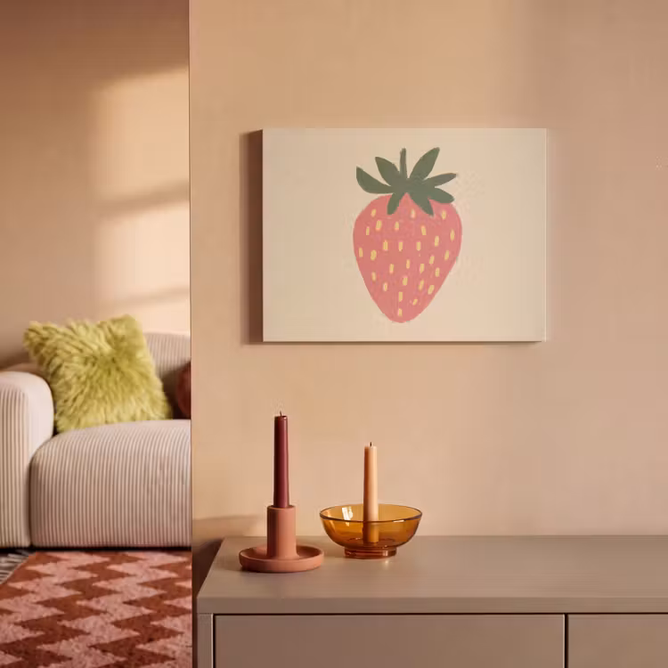 Akoestisch schilderij - Aardbei - Minimalistisch - Rood - Fruit — 2