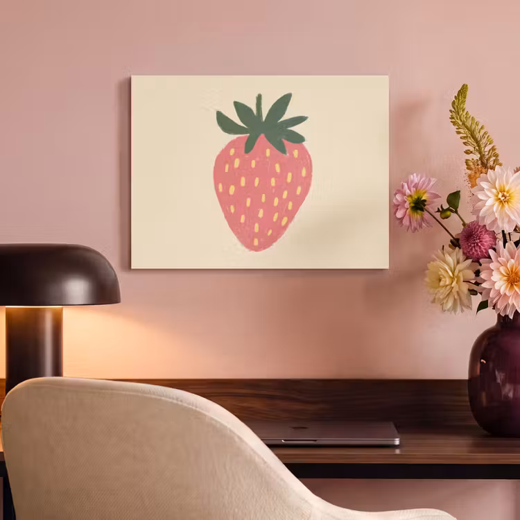 Akoestisch schilderij - Aardbei - Minimalistisch - Rood - Fruit — 4