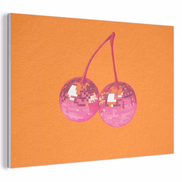 Akoestisch schilderij - Discoballen - Kers - Spiegels - Roze — 1