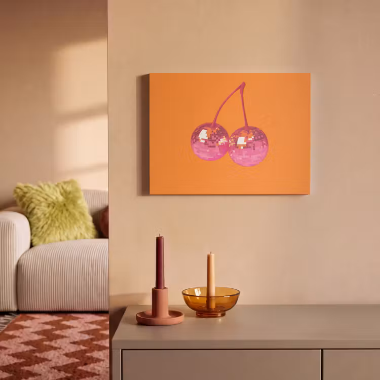 Akoestisch schilderij - Discoballen - Kers - Spiegels - Roze — 2