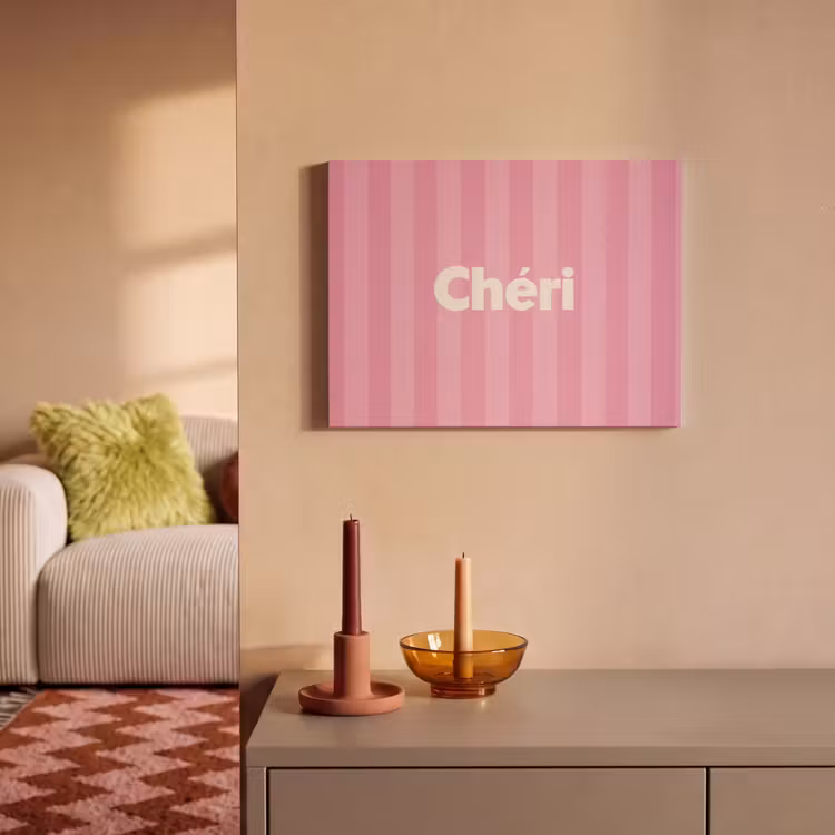 Akoestisch schilderij - Gestreept - Roze - Chéri — 2
