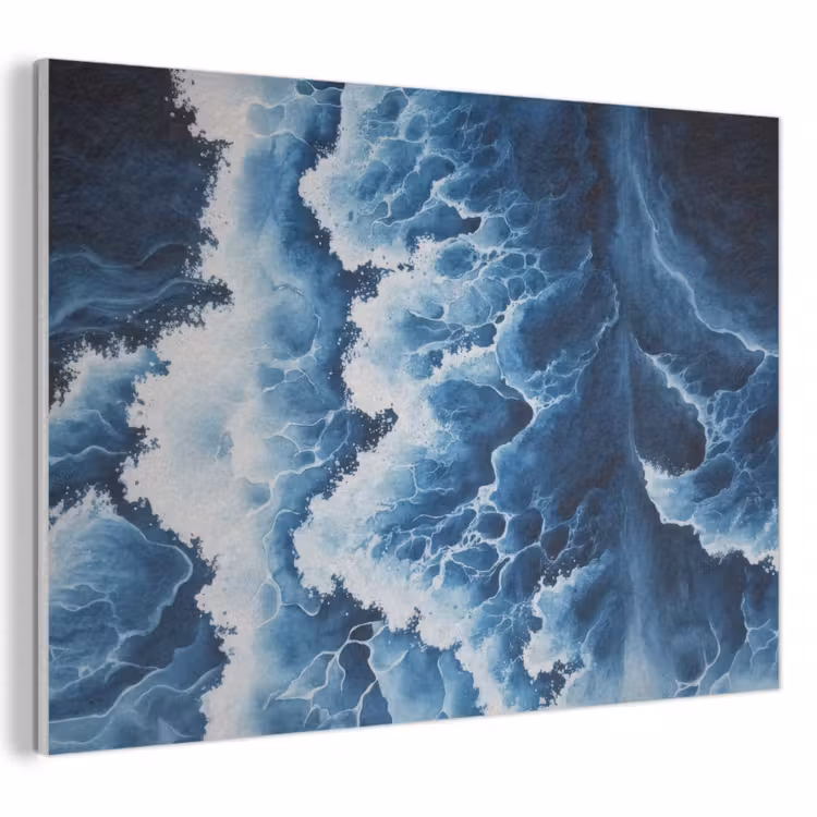 Akoestisch schilderij - Golven - Blauw - Schuim — 1