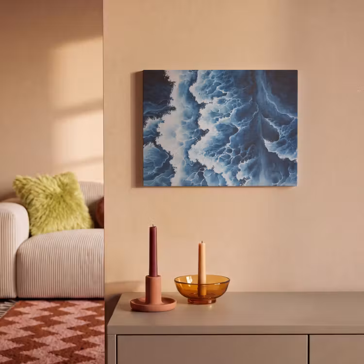 Akoestisch schilderij - Golven - Blauw - Schuim — 2