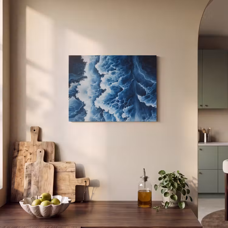 Akoestisch schilderij - Golven - Blauw - Schuim — 3