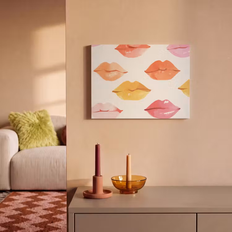 Akoestisch schilderij - Lippen - Kleurrijk - Glanzend — 2
