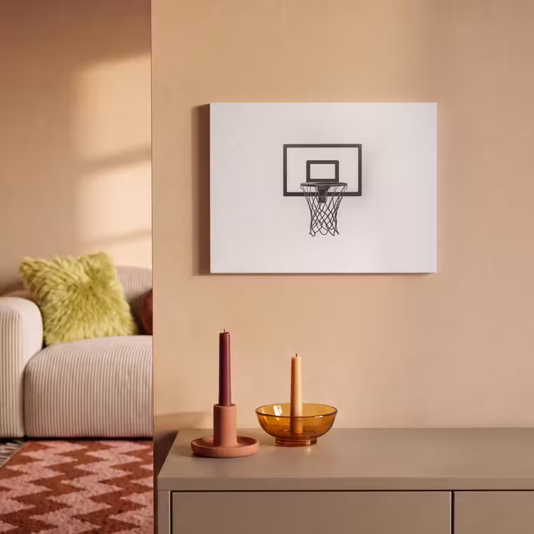 Akoestisch schilderij - Basketbalbord - Minimalistisch - Zwart — 2