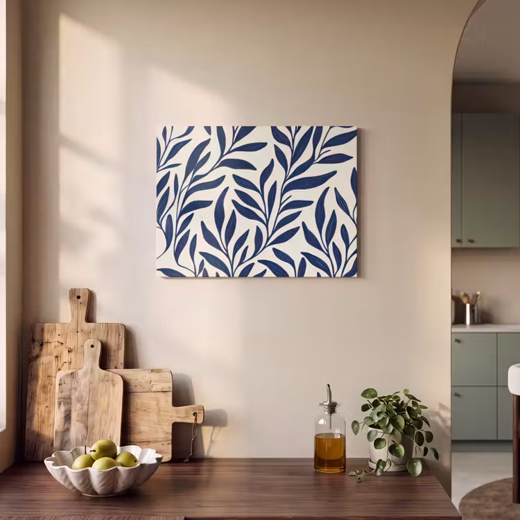 Akoestisch schilderij - Bladeren - Klimop - Donkerblauw — 3