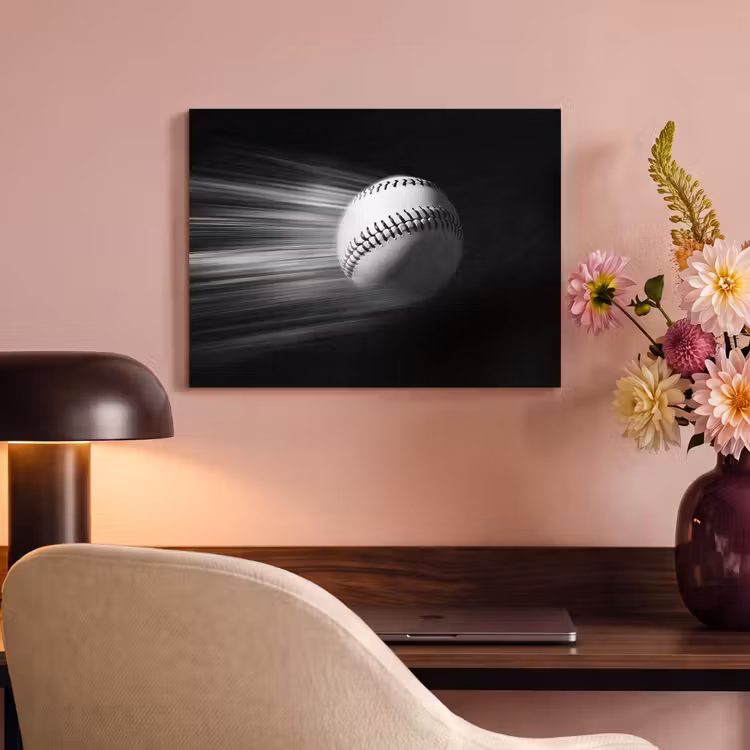Akoestisch schilderij - Honkbal - Wit - Vliegt — 4