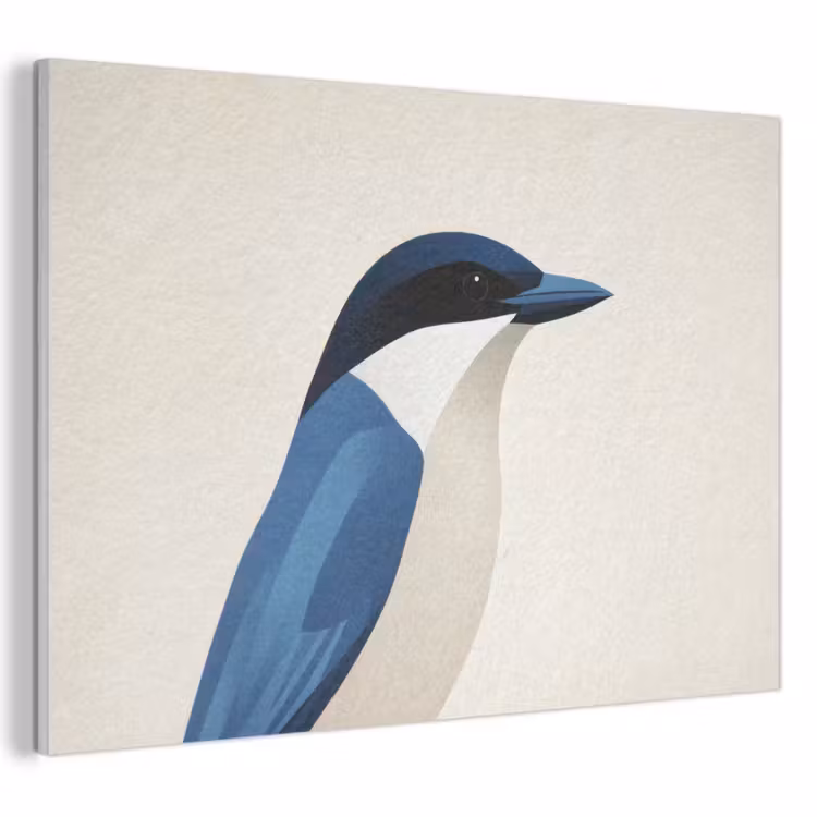 Akoestisch schilderij - Illustratie - Blauw - Vogel — 1