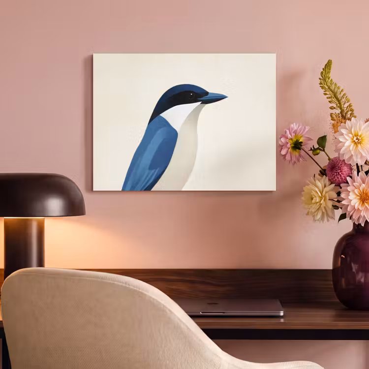 Akoestisch schilderij - Illustratie - Blauw - Vogel — 4