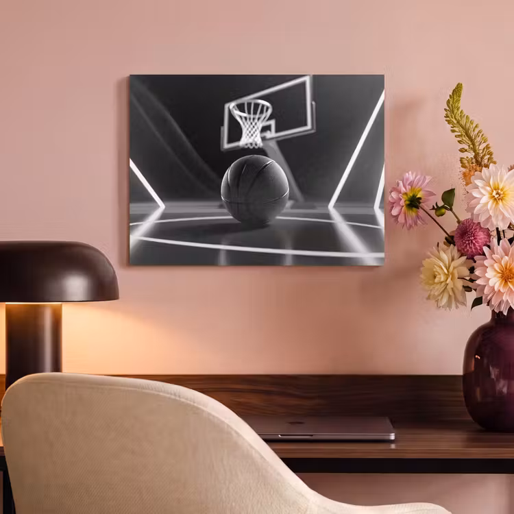 Akoestisch schilderij - Basketbal - Basketbalveld - Lichtlijnen — 4
