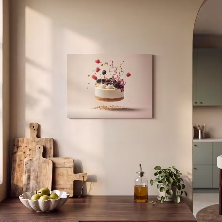Akoestisch schilderij - Cheesecake - Eten - Roze - Taart — 3