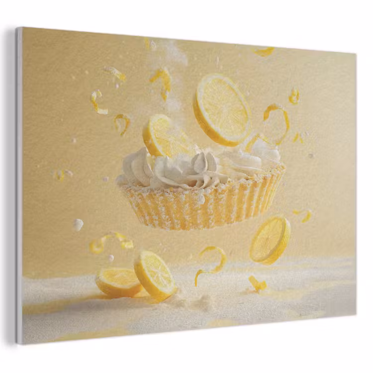 Akoestisch schilderij - Citroen - Taart - Eten - Geel — 1
