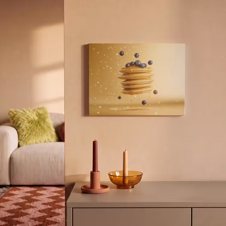 Akoestisch schilderij - Pannenkoeken - Eten - Honing - Geel — 2
