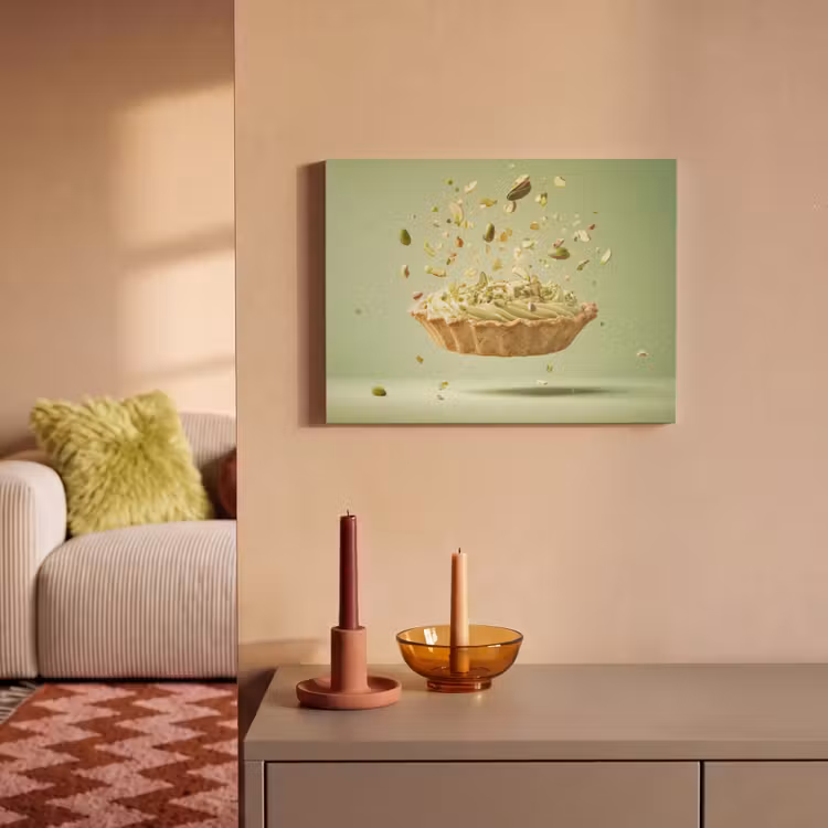 Akoestisch schilderij - Pistache - Taart - Noten - Eten — 2