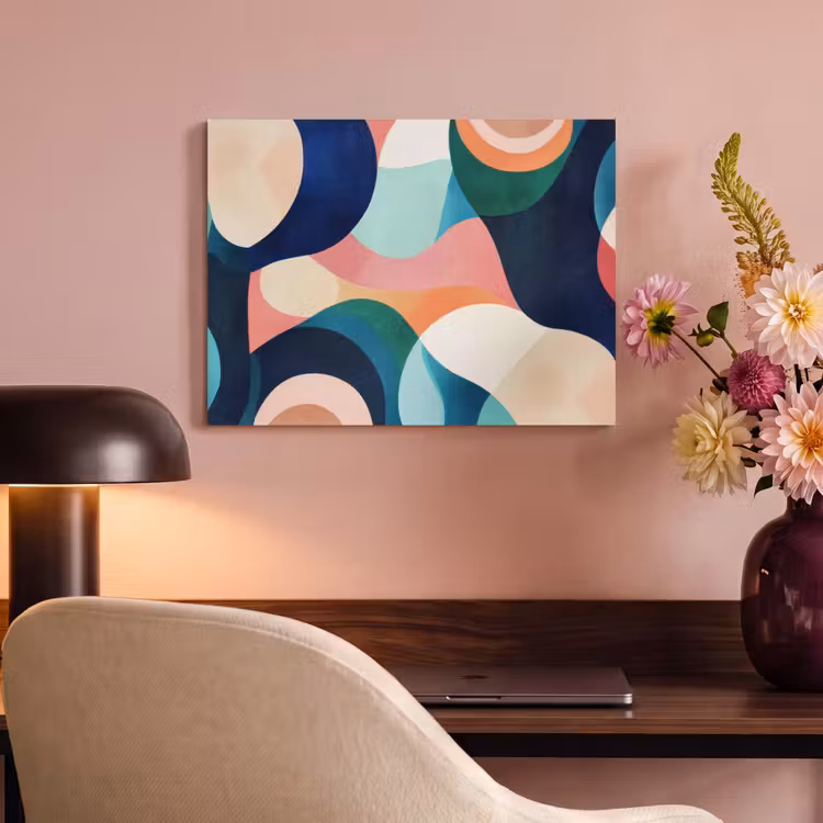 Akoestisch schilderij - Abstract - Blauw - Roze — 4