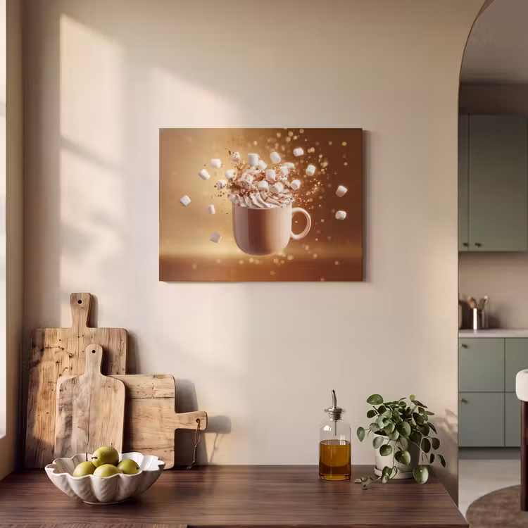 Akoestisch schilderij - Chocomelk - Drinken - Warm - Bruin — 3