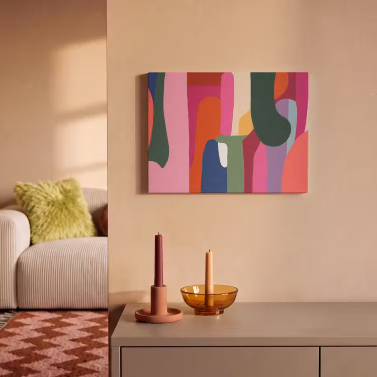 Akoestisch schilderij - Kleurvakken - Recht - Rond - Abstract — 2