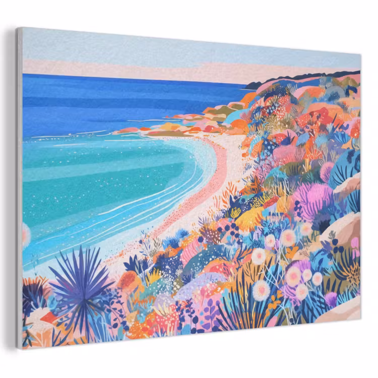 Akoestisch schilderij - Bloemenweide - Zee - Zomers — 1