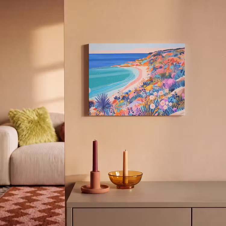 Akoestisch schilderij - Bloemenweide - Zee - Zomers — 2