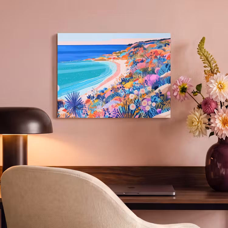 Akoestisch schilderij - Bloemenweide - Zee - Zomers — 4