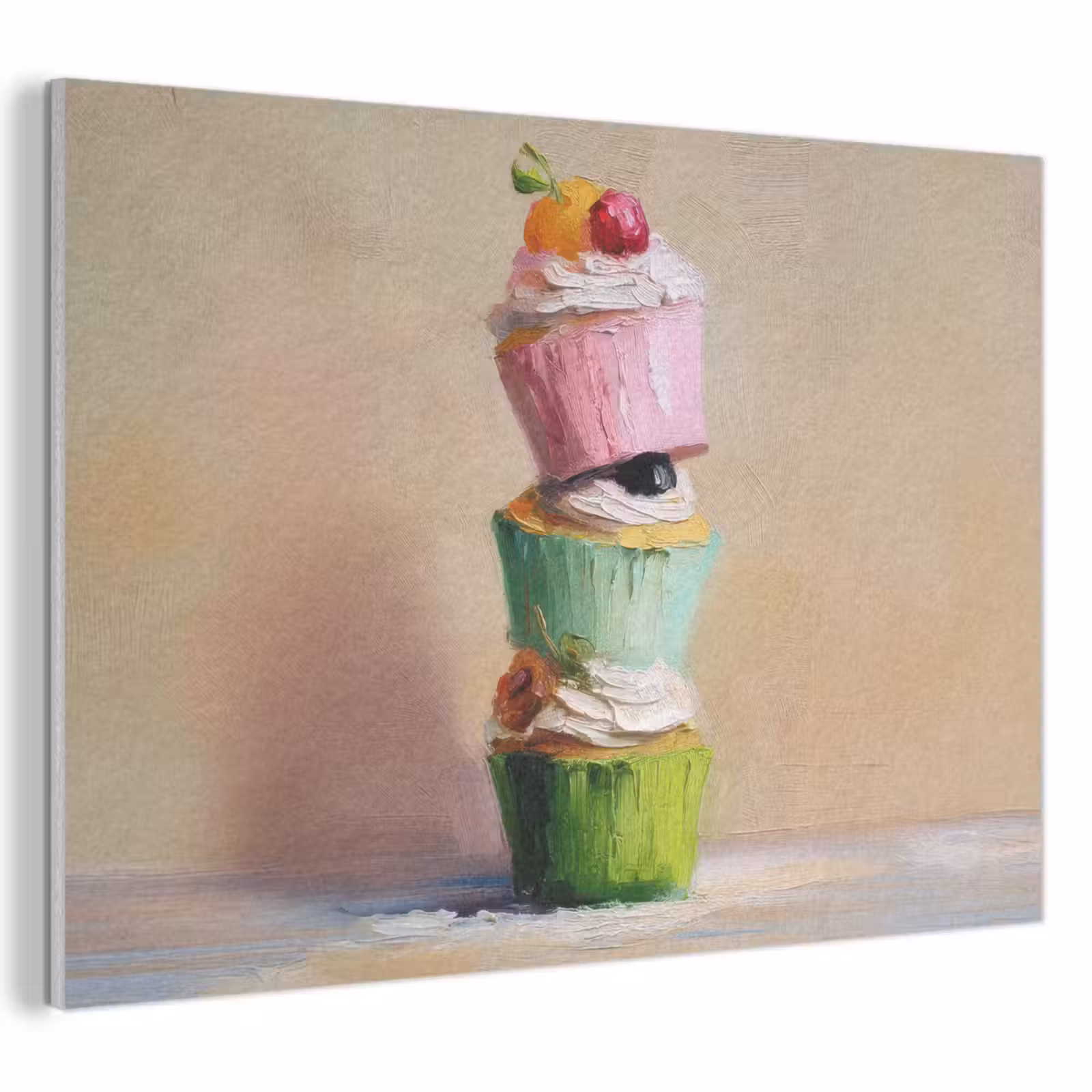 Akoestisch schilderij - Cupcakes - Gestapeld - Kleurrijk - Fruit — 1
