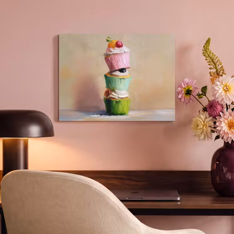 Akoestisch schilderij - Cupcakes - Gestapeld - Kleurrijk - Fruit — 4