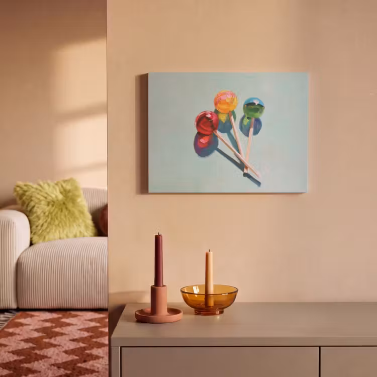 Akoestisch schilderij - Lollys - Schaduw - Drie - Blauw — 2