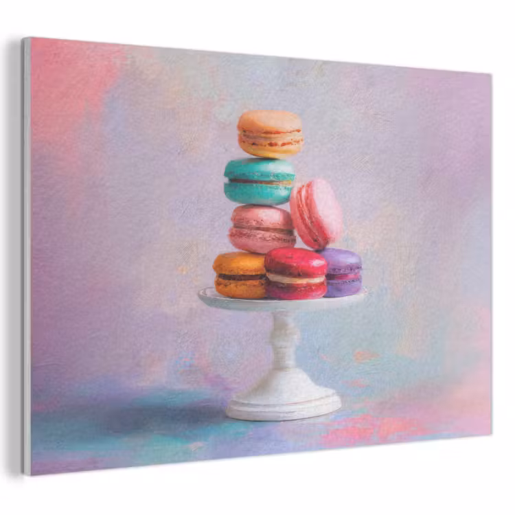 Akoestisch schilderij - Macarons - Schaal - Pastel - Kleurrijk — 1