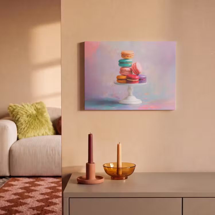 Akoestisch schilderij - Macarons - Schaal - Pastel - Kleurrijk — 2