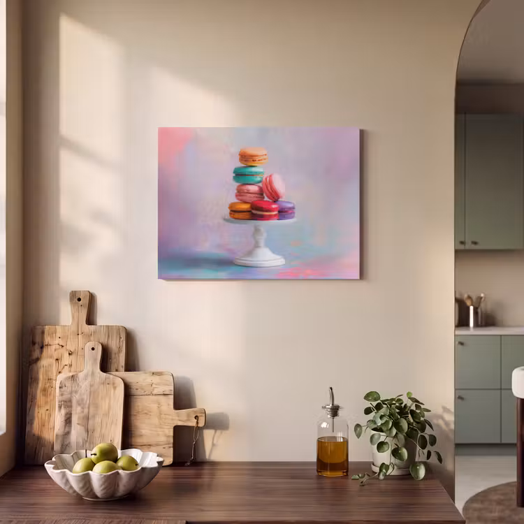 Akoestisch schilderij - Macarons - Schaal - Pastel - Kleurrijk — 3