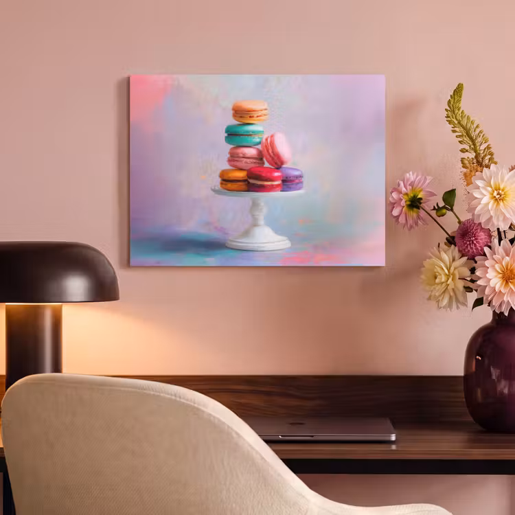 Akoestisch schilderij - Macarons - Schaal - Pastel - Kleurrijk — 4