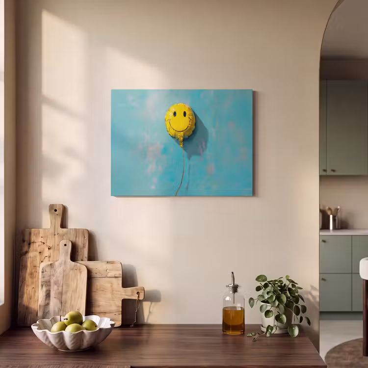 Akoestisch schilderij - Ballon - Geel - Smiley — 3