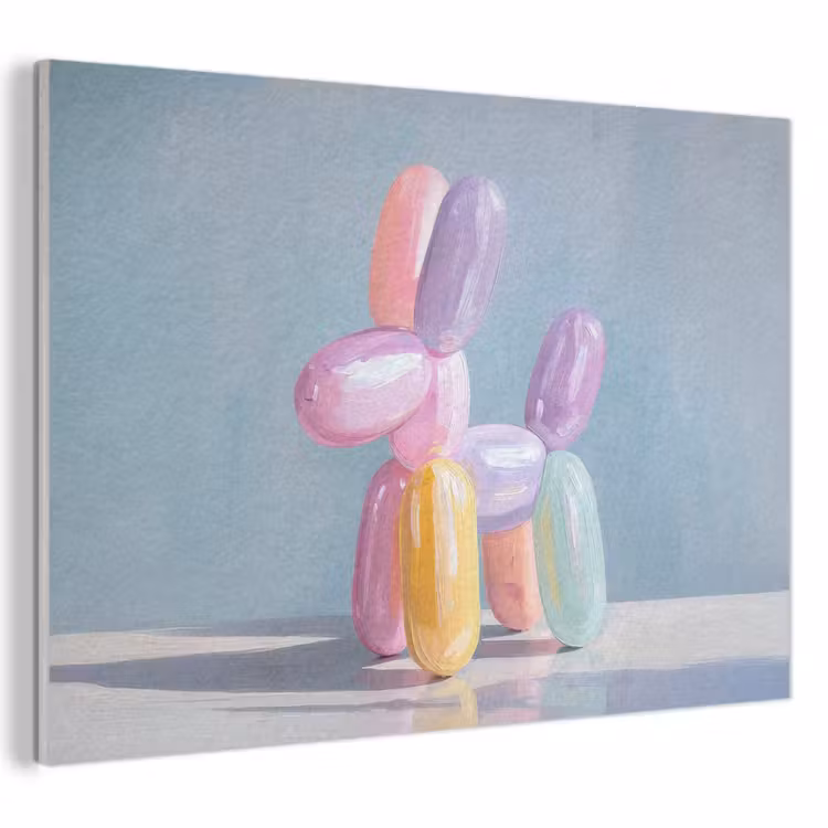 Akoestisch schilderij - Dier - Ballon - Pasteltinten - Glanzend — 1