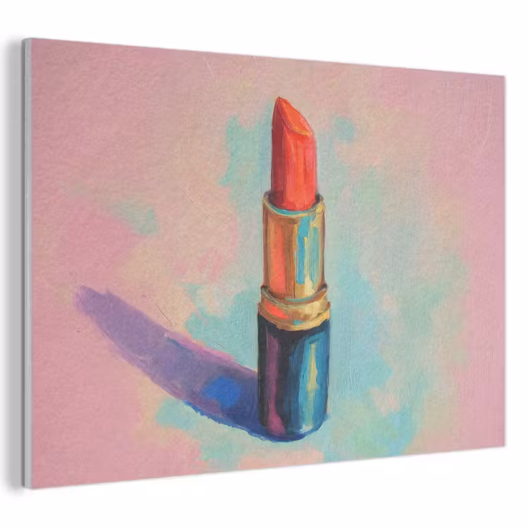 Akoestisch schilderij - Lippenstift - Rood - Penseelstreken — 1