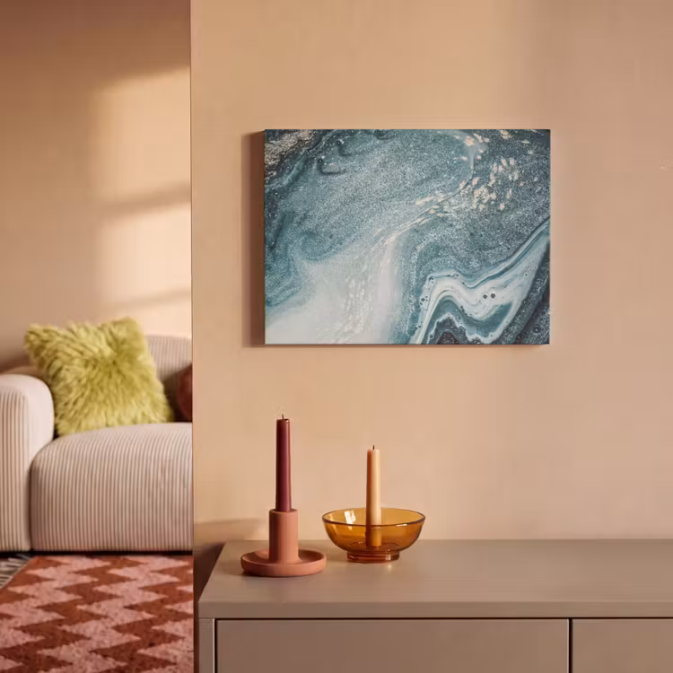 Akoestisch schilderij - Edelstenen - Blauw - Natuur - Marmer - Abstract — 2